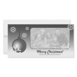 Black Christmas Decorative Ball Photo Card