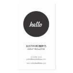 Black Circle Hello Logo Modern Business Card