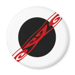 Black Circle Fridge Magnet