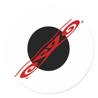 Black Circle Round Stickers by Supernova23