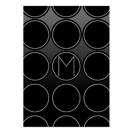 Black Circles and Monogram Business Card Templates (front side)