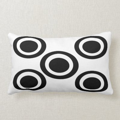 Black Circles theme Pillow Cushion by jadavision