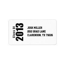 Black Class of 2013 Graduation Address Labels