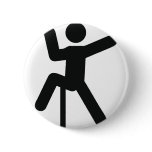 black climber icon climbing pinback buttons