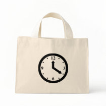 Black Clock Canvas Bags