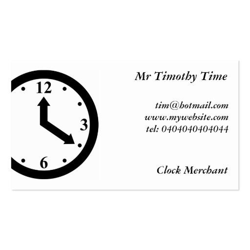 Black Clock Business Card