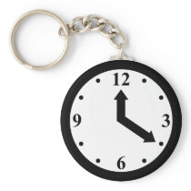 Black Clock Key Chain