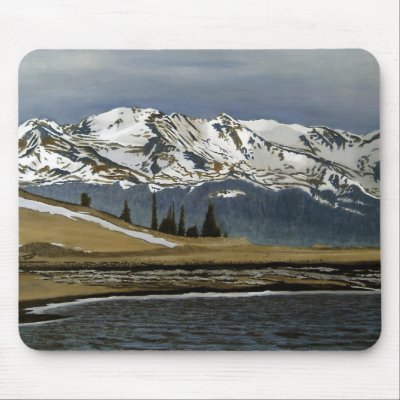 Black Cloud Mine Oil Landscape Painting Mousepads by dfishbac