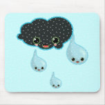 black cloud umbrella drop rain mousepads