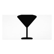 black cocktail icon photo cards