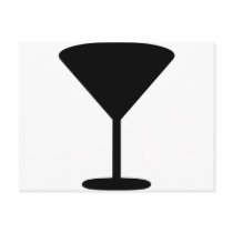 black cocktail icon postcards
