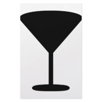 black cocktail icon stationery