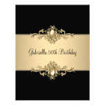 Black Coffee Trim 50th Birthday Party Pearl Custom Invites
