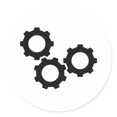 black cogwheels cog sticker by Tomaniac