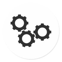 black cogwheels cog stickers by Tomaniac black cogwheels cog stickers