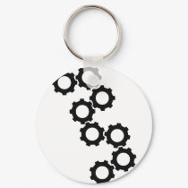 black cogwheels icon keychains
