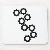 black cogwheels icon mousepads