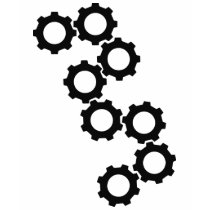 black cogwheels icon t-shirts