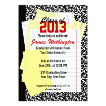 Black Composition Notebook invitations