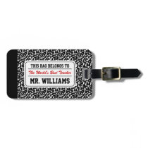 Black Composition Notebook luggage tags