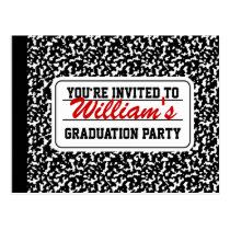 Black Composition Notebook Postcard Invitation postcards
