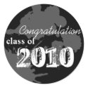 Black congratulation class of graduation gift tag sticker