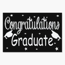 Black Congratulations Graduate Yard Sign yard signs