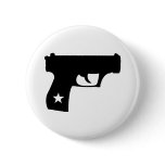 Black Cop Pistol Star Gun Pins