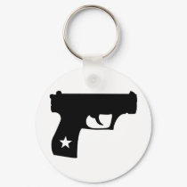 Black Cop Pistol Star Gun keychains by Tomaniac Black Cop Pistol Star Gun keychains