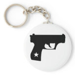 Black Cop Pistol Star Gun keychains