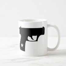 Black Cop Pistol Star Gun Mug