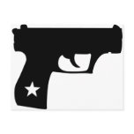 Black Cop Pistol Star Gun Post Cards