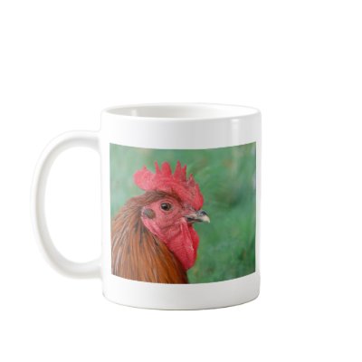 Black Copper Maran Rooster Coffee Mugs by angelandspot