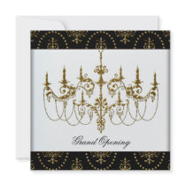 Black Corporate Business Grand Opening Party Custom Invitations