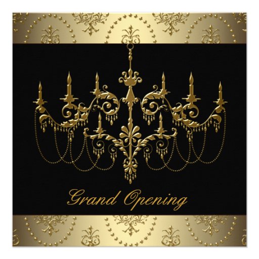 Black Corporate Business Grand Opening Party Custom Announcements