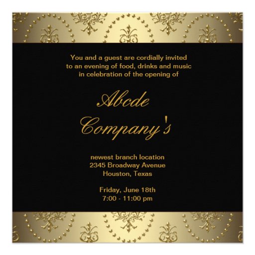 Black Corporate Business Grand Opening Party Custom Announcements