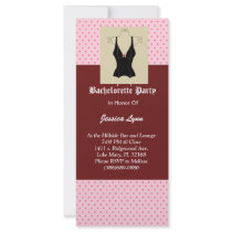 Black Corset & Pink Bachelorette Party Invitation Customized Rack Card