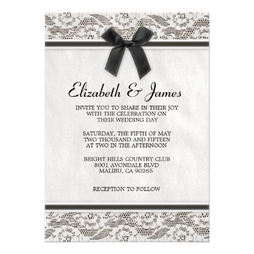 Black Country Lace Wedding Invitations