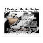 Black Cow Moo-Tini Martini Recipe Postcard