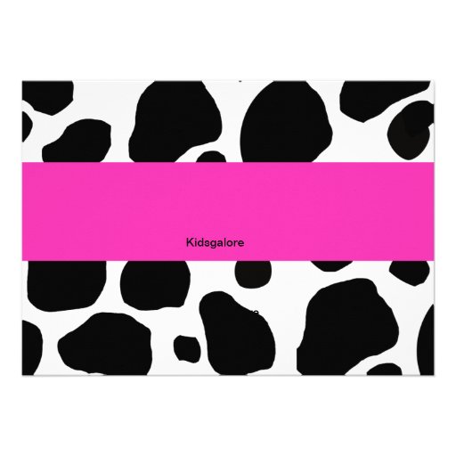 Black Cow Print & Hot Pink Ribbon Invitation