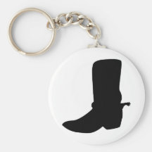 Black Cowboy Boot with Spurs Key Chain