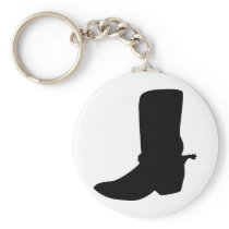 Black Cowboy Boot with Spurs Key Chain