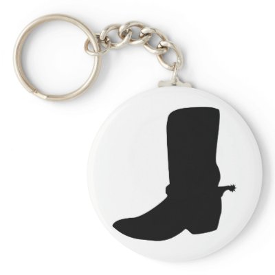 Black Cowboy Boot with Spurs Key Chain by White_Wedding