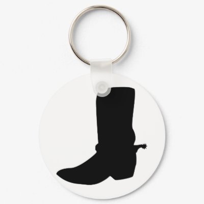 Black Cowboy Boot with Spurs Key Chain by White_Wedding
