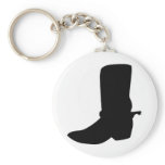 Black Cowboy Boot with Spurs Key Chain