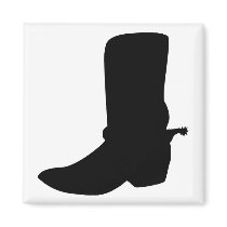 Black Cowboy Boot with Spurs Magnets
