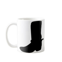 Black Cowboy Boot with Spurs mugs