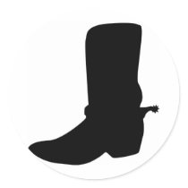 Black Cowboy Boot with Spurs stickers