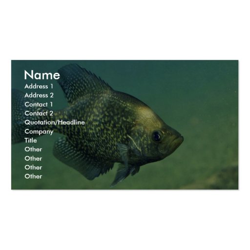 Black crappie business cards (front side)