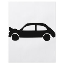 black crash car icon full color flyer